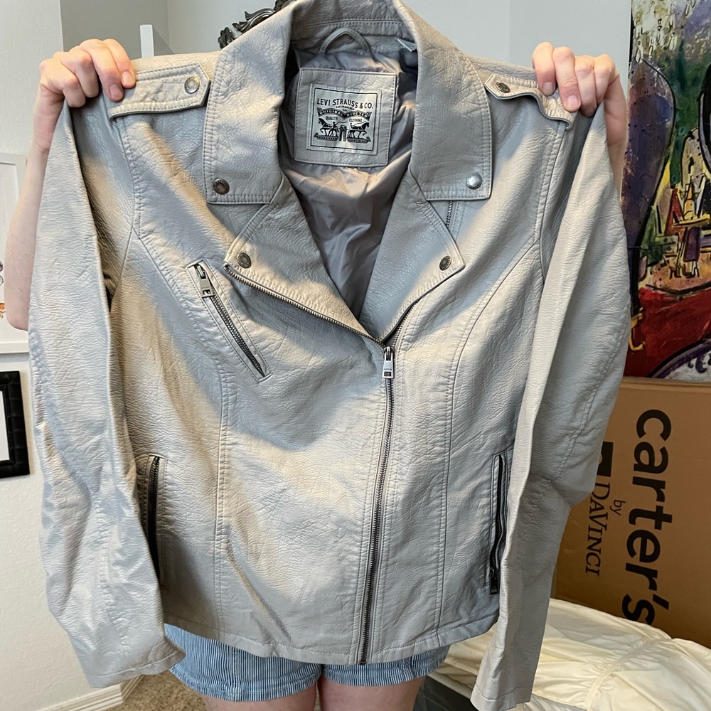 Gray Levi leather jacket